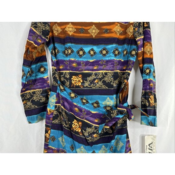 Vintage Wyllis New York & Co Maxi Dress Size 12 BOHO Side Slit DEADSTOCK New - Picture 5 of 16